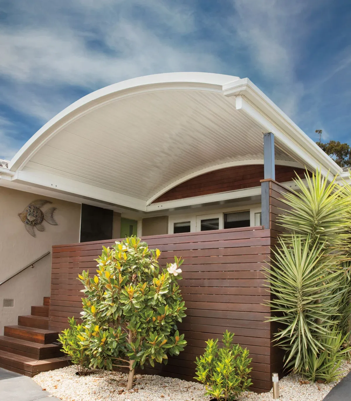 Curved roof steel patio