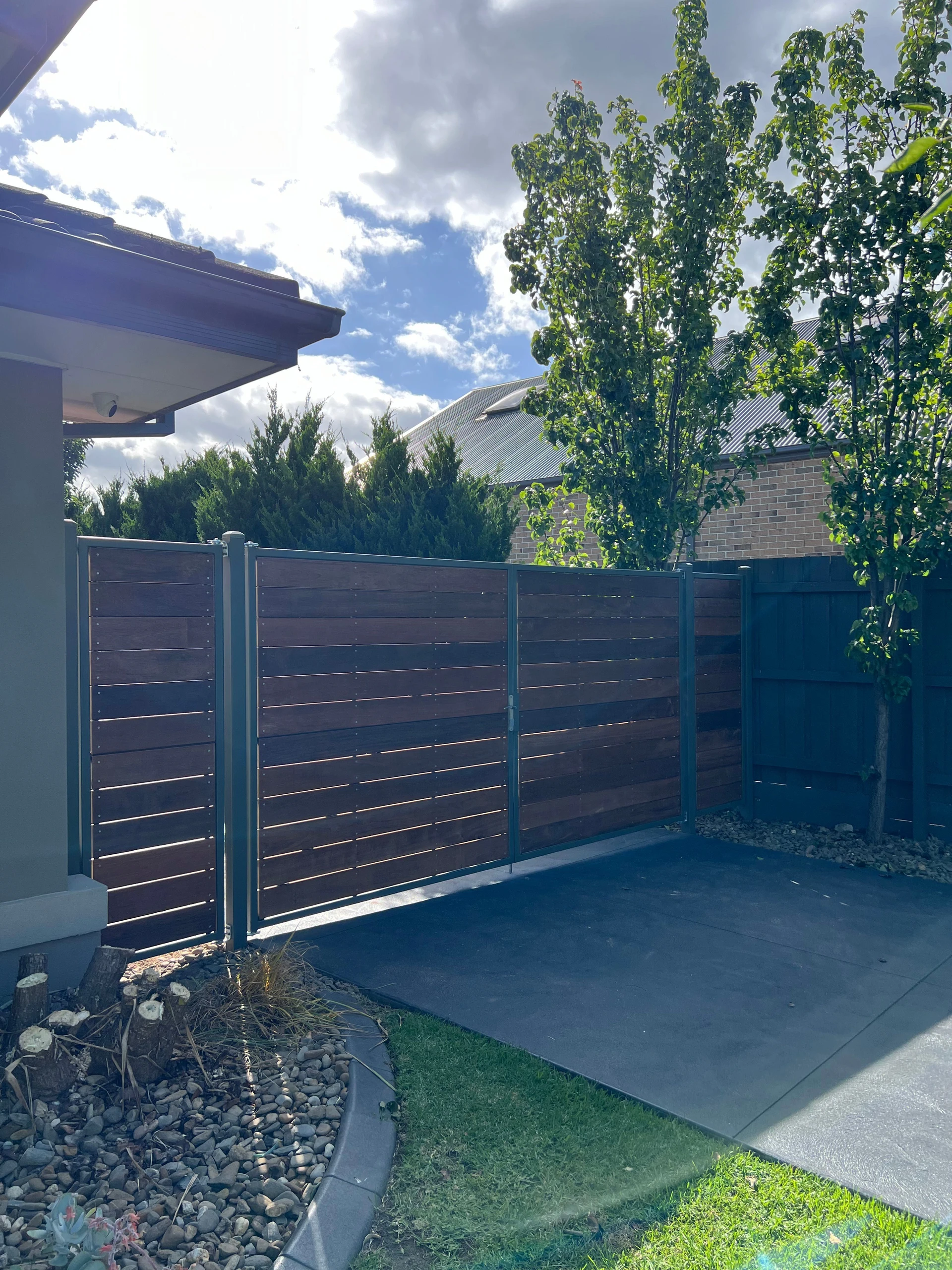 Steel Frame Merbau Gates