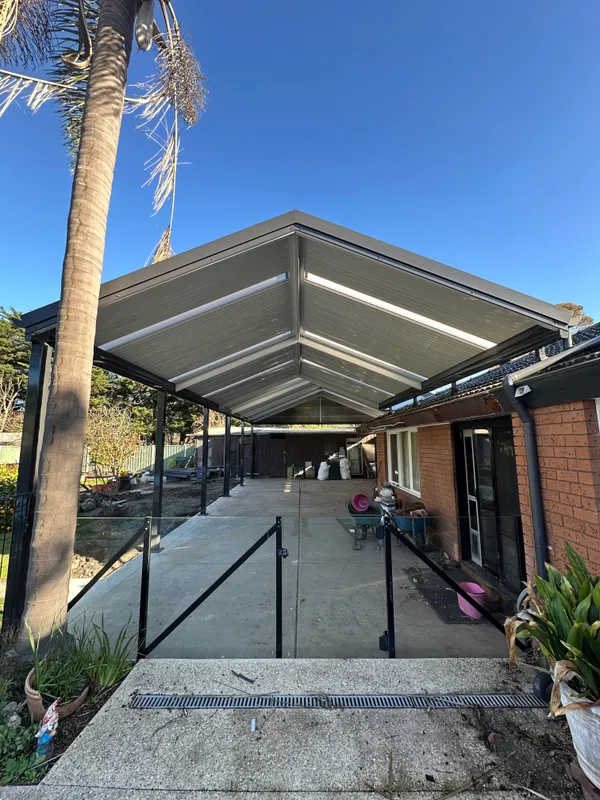 Steel patio with gable roof