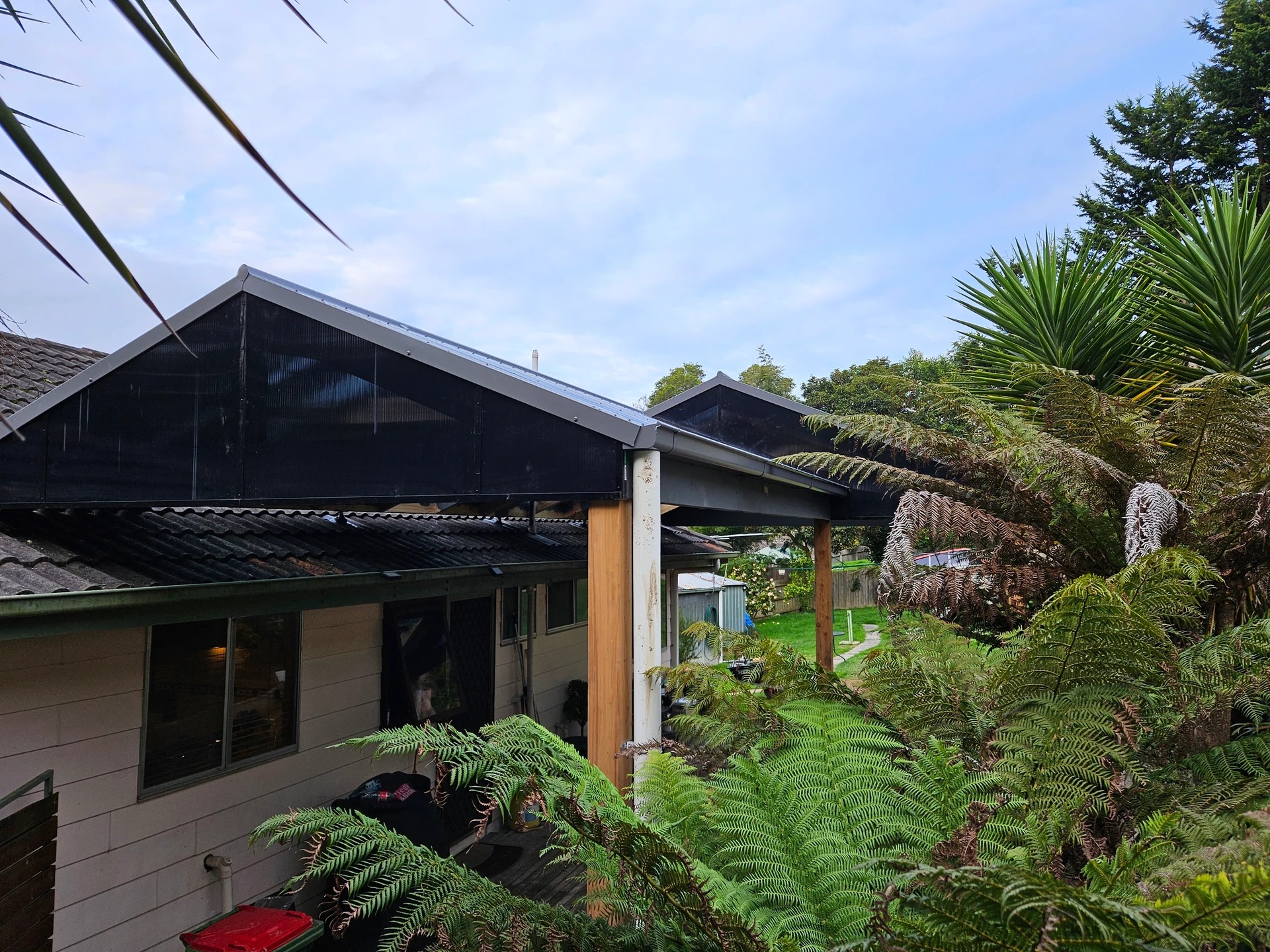 Treated Pine Pergola with Multiwall Gable Infills